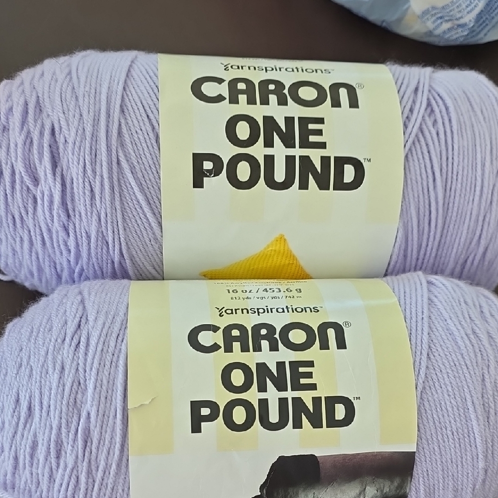Caron One Pound Yarn in Light Purple 2 Skeins